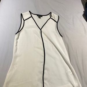 Halogen white tank top with black trim